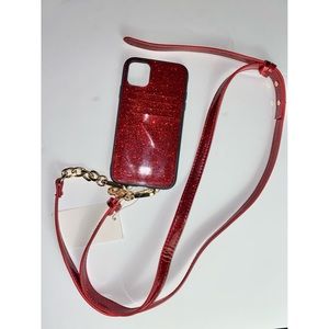 NWT Red Glitter IPhone Crossbody Case IPhone 11
